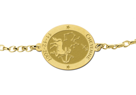 Gouden Armband met Ovaalvormige Boogschutter Sterrenbeeld Naamhanger > Names4ever