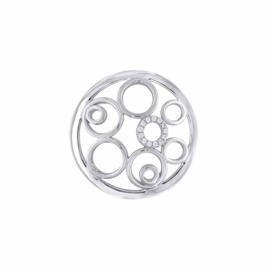 Zilveren 24mm Insignia met Cirkels en Zirkonia’s van MY iMenso