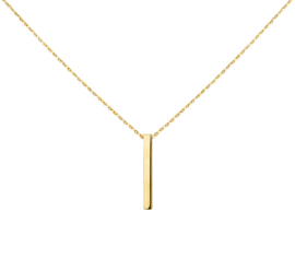 Geelgouden Anker Collier met Verticale Bar Hanger