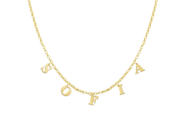 Goudkleurige Naamketting met Losse Letters van Zilver | Names4ever