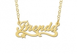 Names4ever Brenda Stijl Gouden Naamketting voor Kids GNK39