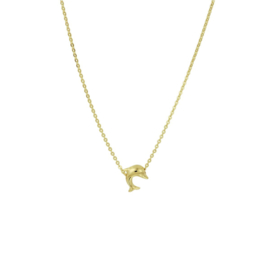 14K Geelgouden Collier met Dolfijnen Hanger