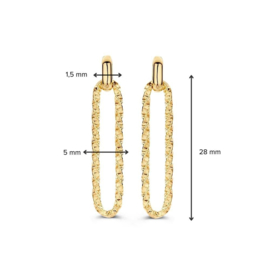 Excellent Jewelry Gouden Oorstekers met Bewerkte Paperclip Schakel