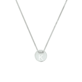 Zilveren Gourmet Collier met Letter K