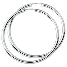 Zilveren Oorringen 2,5 mm ronde buis | Diameter 48 mm