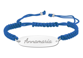 Blauwe Naamplaatje Armband > Names4ever