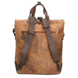 Verticale Laptop Tas van Bruin Leder IL 1701