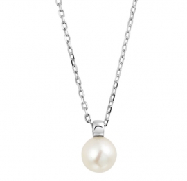 Witte Parel Hanger met Anker Collier