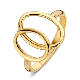 Excellent Jewelry Geelgouden Ring met Opengewerkte Ovalen