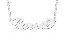 Names4ever Carrie Stijl Naamketting Zilver