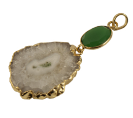 Hanger met Quartz en Aquamarijn Geode Druzy Edelstenen van Sujasa