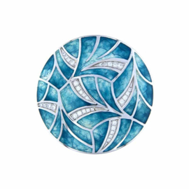 Turquoise Fantasy 33mm Emaille Insignia met Zirkonia’s