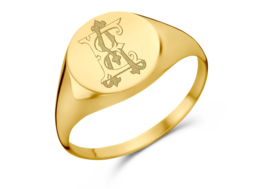 Ronde Gouden Zegelring met Twee Initialen | Names4ever