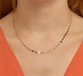 Goudkleurig Rondjes Collier van Zilver voor Dames