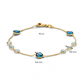 Excellent Jewelry Geelgouden Armband met Topaas / London Blue Topaas