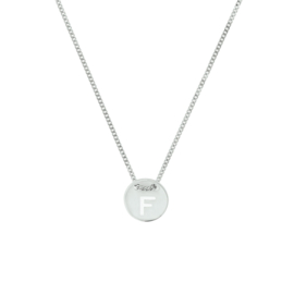 Zilveren Gourmet Collier met Letter F