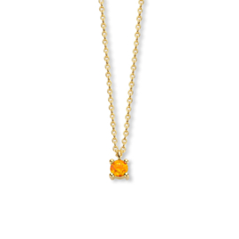 Gouden Collier met Geboortesteen Citrien 0.15ct November