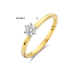 Gouden Ring Diamant 0,25 ct H SI