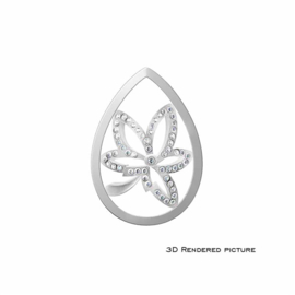 MY iMenso Zilveren Flower Fantasy Goccia Insignia met Zirkonia’s