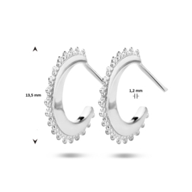 Stekeroorringen met Bolletjes van Gerhodineerd Zilver
