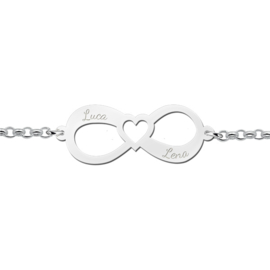 Luca Lena Armband van Zilver met Infinity Naamhanger > Names4ever