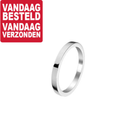 Slanke Basic Ring van Gerhodineerd Zilver / Maat 18