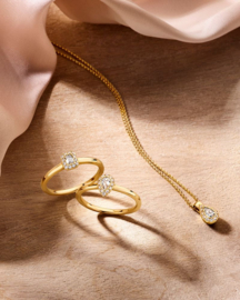 Excellent Jewelry Gouden Dames Ring met Druppelvormig Kopstuk