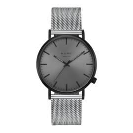 Zwart KANE Horloge met Zilverkleurige Milanese Horlogeband