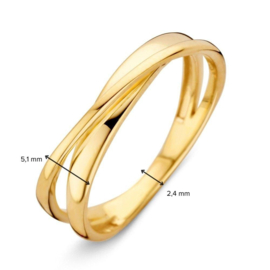 Excellent Jewelry Geelgouden Dubbele Ring voor Dames
