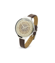 Spotty Horloge met Bruin Lederen Horlogeband van Spark