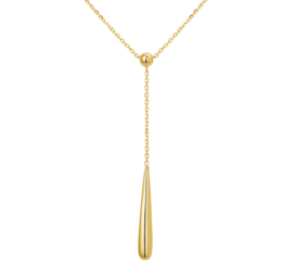 Geelgouden Collier met Bol- en Druppelhanger