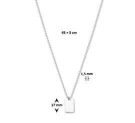 Zilveren Dames Dog Tag Ketting | Graveren Mogelijk!