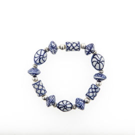 Armband Blauwe Bloem | Heinen Delfts Blauw Sieraden