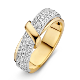 Excellent Jewelry Fantasie Bicolor Ring met Diamanten