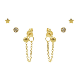 Karma Jewelry – Zesdelige Shiny Star Earparty Set - Gold