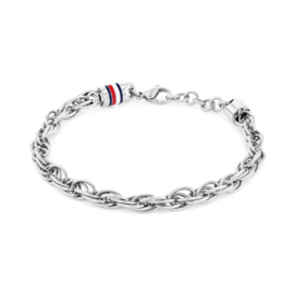 Tommy Hilfiger Zilverkleurige Heren Schakel Armband TJ2790499