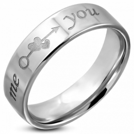 Romantische Tekst Ring van Edelstaal - Graveer Ring