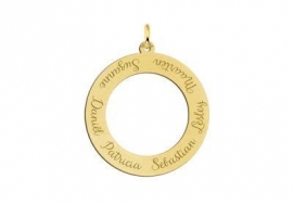 Names4ever Ronde Hanger met Zes Namen van Goud