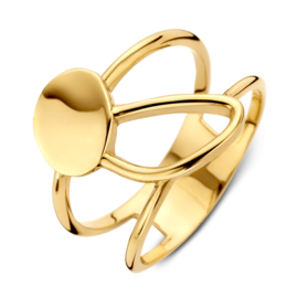 Excellent Jewelry Geelgouden Ring met Lus en Ovaaltje