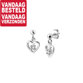 Hart Oorhangers van Zilver met Zirkonia | Sale