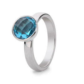 Excellent Jewelry Zilveren Ring met Blauwe Topaas