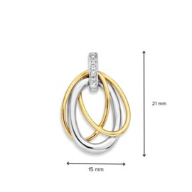 Excellent Jewelry Opengewerkte Bicolor Hanger met Zirkonia’s