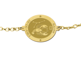 Gouden Armband met Ovaalvormige Kreeft Sterrenbeeld Naamhanger > Names4ever