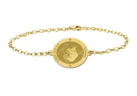 Gouden Armband met Ovaalvormige Stier Sterrenbeeld Naamhanger > Names4ever