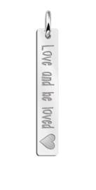 Verticale Bar Ketting Hanger met Gravure en Hart > Names4ever