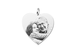 Kerst Sieraden | Hartvormige Fotogravure Hanger van Names4ever van Zilver