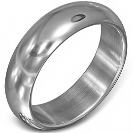 Half- ronde glanzende stalen ring - Graveer Ring SKU66355