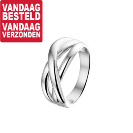 Zilveren Ring met Drie Brede Stroken | Ringmaat 19