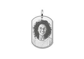 Names4ever Dog Tag Fotogravure Hanger van Zilver