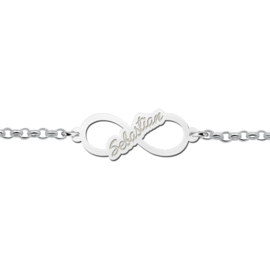 Sebastian Armband van Zilver met Infinity Naamhanger > Names4ever